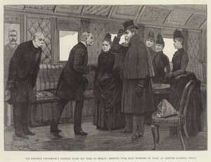 De Reis van Keizer Frederik van San Remo naar Berlijn, Ontmoeting met Koning Humbert van Italië in Sampier d