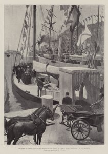 De Koningin bij Cimiez, Bezoek van Hare Majesteit aan het Jacht Britannia van de Prins van Wales in de Haven van Nice