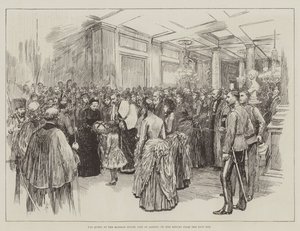 De koningin bij het Mansion House, City of London, bij haar terugkeer uit het oosten