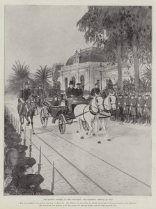De reis van de koningin naar het continent, de aankomst van Hare Majesteit in Nice