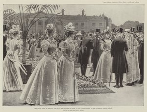 Het koninklijk bezoek aan Ierland, de hertog en hertogin van York op het tuinfeest bij de onderkoninklijke lodge, Dublin