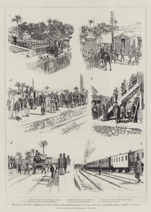 De Vooruitgang in Soedan, Vertrek van het 6e Royal Warwickshire Regiment naar het Front vanaf Sidi-Gaber Station, Ramleh, op 9 januari