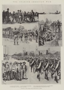 De Spaans-Amerikaanse Oorlog, incidenten van de mobilisatie van de Verenigde Staten in Tampa door Amedee Forestier
