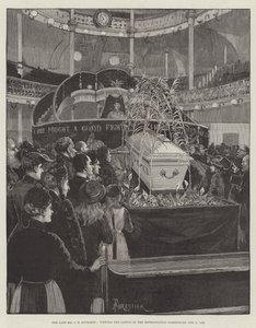 De overleden heer C H Spurgeon, het bekijken van de Kist in de Metropolitan Tabernacle, 9 februari 1892