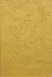 Guillaume Apollinaire als soldaat door Amedeo Modigliani