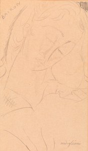 Hoofd - Bairon door Amedeo Modigliani
