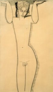 Naakte jonge man (Atlas) door Amedeo Modigliani