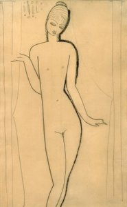 Naakt jong meisje – Karyatide door Amedeo Modigliani