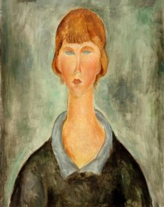 Portret van een jonge vrouw door Amedeo Modigliani
