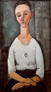 Portret van mevrouw Chakoska door Amedeo Modigliani