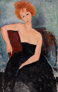Roodharig Meisje in Avondjurk door Amedeo Modigliani