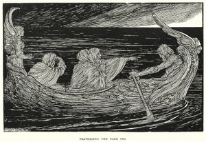 De donkere zee doorkruisen (gravure)