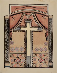 Paneel - Kruis en Draperieën