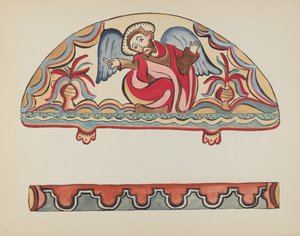Plaat 15: De Schepping (Lunet): Uit Portfolio "Spaanse Koloniale Ontwerpen van New Mexico" door American 20th Century