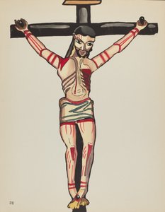 Christus gekruisigd: Uit portfolio "Spaanse koloniale ontwerpen van New Mexico" door American 20th Century