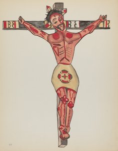Plaat 27: Christus Gekruisigd, Mora: Uit Portfolio "Spaanse Koloniale Ontwerpen van New Mexico"