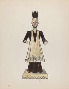 Plaat 39: Sint Jan Nepomuk: Uit Portfolio "Spaanse Koloniale Ontwerpen van New Mexico" door American 20th Century