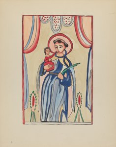 Sint Antonius van Padua: Uit Portfolio "Spaanse Koloniale Ontwerpen van New Mexico" (plaat 8)