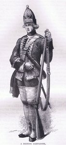 Een Britse grenadier, illustratie uit Cassells Geschiedenis van de Verenigde Staten gepubliceerd door Cassell, Petter & Galpin, ca. 1900 (litho) door American English school