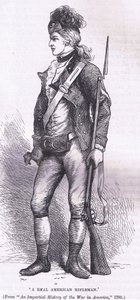 Een echte Amerikaanse scherpschutter, illustratie uit Cassells Geschiedenis van de Verenigde Staten uitgegeven door Cassell, Petter & Galpin, c.1900 door American English school