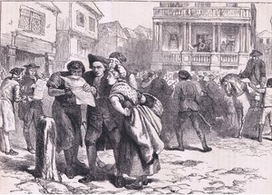 Bostonianen lezen de Stamp Act door American English school