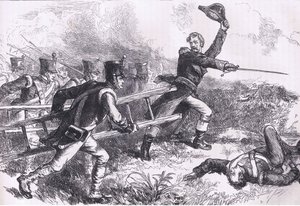 Pakenham leidt de aanval op New Orleans, illustratie uit Cassells Geschiedenis van de Verenigde Staten gepubliceerd door Cassell, Petter & Galpin, ca. 1900 door American English school