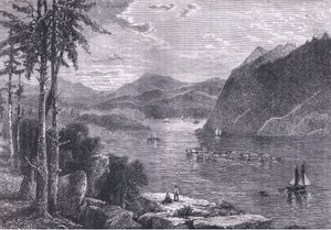 De Hudson Highlands, illustratie uit Cassells Geschiedenis van de Verenigde Staten gepubliceerd door Cassell, Petter & Galpin, ca. 1900 door American English school