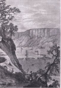 De Palisades van de Hudson, illustratie uit Cassells Geschiedenis van de Verenigde Staten gepubliceerd door Cassell, Petter & Galpin, ca. 1900 (litho) door American English school