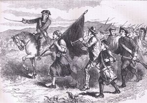 De menigte in Springfield met de zwarte vlag, illustratie uit Cassells Geschiedenis van de Verenigde Staten gepubliceerd door Cassell, Petter & Galpin, ca. 1900