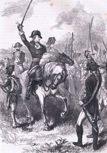 De onafhankelijkheidsverklaring voorgelezen aan het leger, illustratie uit Cassells Geschiedenis van de Verenigde Staten gepubliceerd door Cassell, Petter & Galpin, ca. 1900