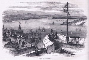 Uitzicht op Quebec, illustratie uit Cassells Geschiedenis van de Verenigde Staten uitgegeven door Cassell, Petter & Galpin, ca. 1900 (litho) door American English school