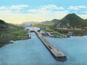 Vogelperspectief van Pedro Miguel Locks, Panamakanaal