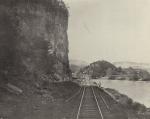 Castle Rock, New River (zwart-wit foto) door American Photographer (after)