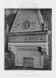 Open haard: Hertogelijk Paleis, Urbino, Italië (zwart-wit foto) door American Photographer (after)