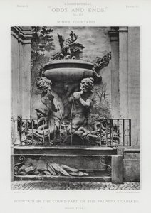 Fontein in de Binnenplaats van het Palazzo Vicariato, Rome, Italië door American Photographer (after)