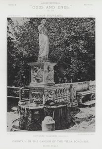 Fontein in de Tuin van de Villa Borghese, Rome, Italië door American Photographer (after)