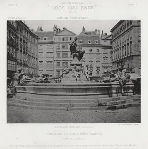 Fontein op de Neuer Markt, Wenen, Oostenrijk