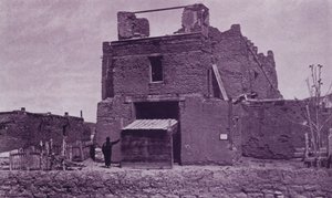 Oude Kerk van San Miguel, Santa Fe, NM, gebouwd van Adobe in 1550 door American Photographer (after)