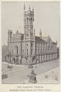 Philadelphia: De Vrijmetselaarstempel, Noordoostelijke Hoek Broad en Filbert Straten door American Photographer (after)