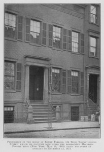 Foto van het huis van Edwin Forrest, 436 West Tweeëntwintigste Straat, dat hij bewoonde kort na de schandelijke Macready Forrest rellen (New York)