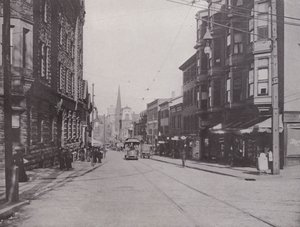Providence, Rhode Island: Westminster Street East vanaf de kathedraal door American Photographer (after)