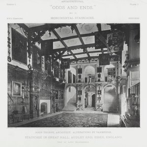 Trap in de Grote Zaal, Audley End, Essex, Engeland door American Photographer (after)