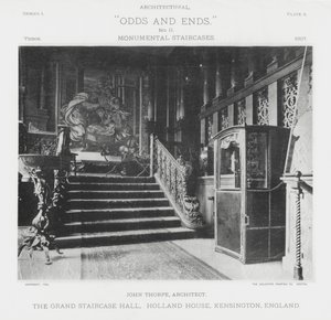 De Grote Trapzaal, Holland House, Kensington, Engeland door American Photographer (after)