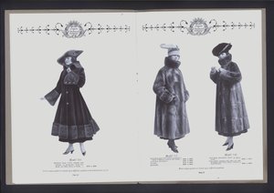 Twee-pagina spreiding uit The Theater of Fur Fashion door American Photographer (after)