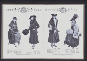Twee-pagina spreiding uit The Theater of Fur Fashion door American Photographer (after)