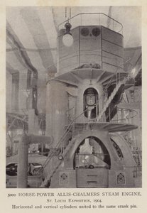 Stoommachine van Allis-Chalmers met 5000 pk, St Louis Exposition door American Photographer