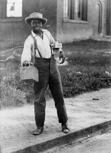 Afrikaans-Amerikaanse schoenpoetsjongen, ca. 1899