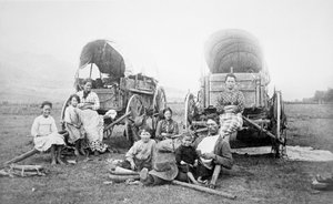 Amerikaanse pioniersfamilie, ca. 1870 door American Photographer