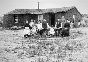 Amerikaanse pioniersfamilie, ca. 1888