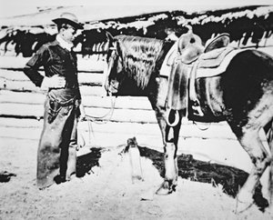 Butch Cassidy (1866-1908/09) met zijn paard door American Photographer